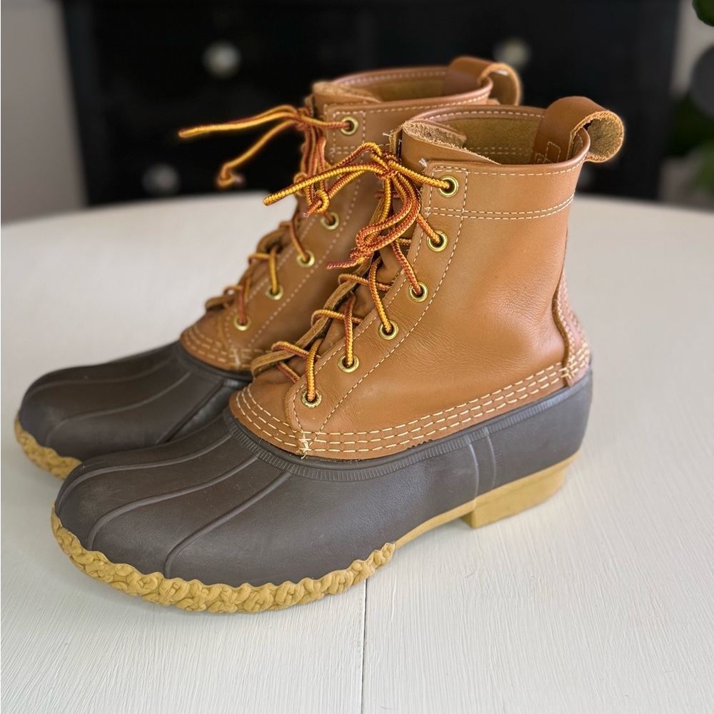 L.L. Bean Classic Two-Tone Duck Boots in Brown and Dark Brown